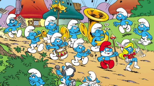 The Smurfs having a parade 