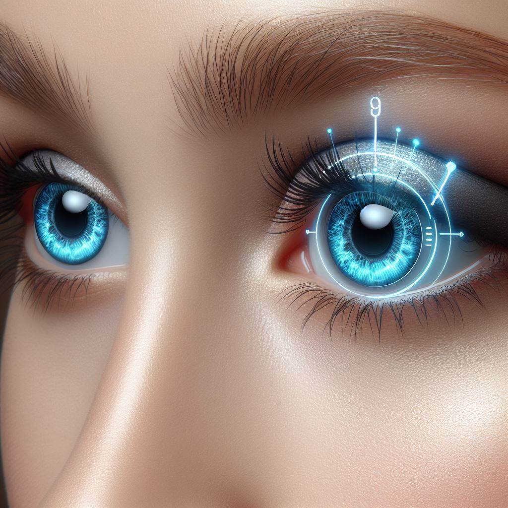 A closeup of an ai enhanced contact lense