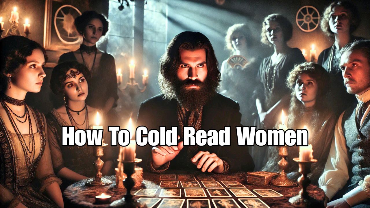Rasputin reading tarot cards to a group of women
